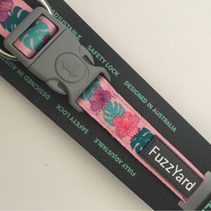 NEW (L) FuzzYard Dog Collar Tropical Floral Print for Large Size Dogs Adjustable